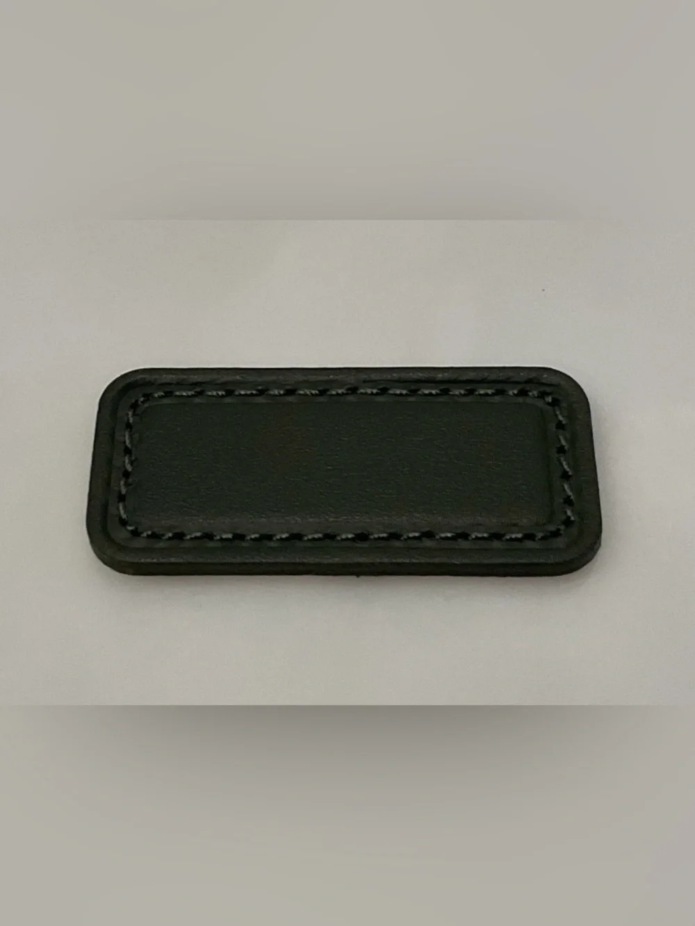NEW Tumi Extra Small 2” x 15/16” Leather Monogram Patch - HUNTER GREEN color